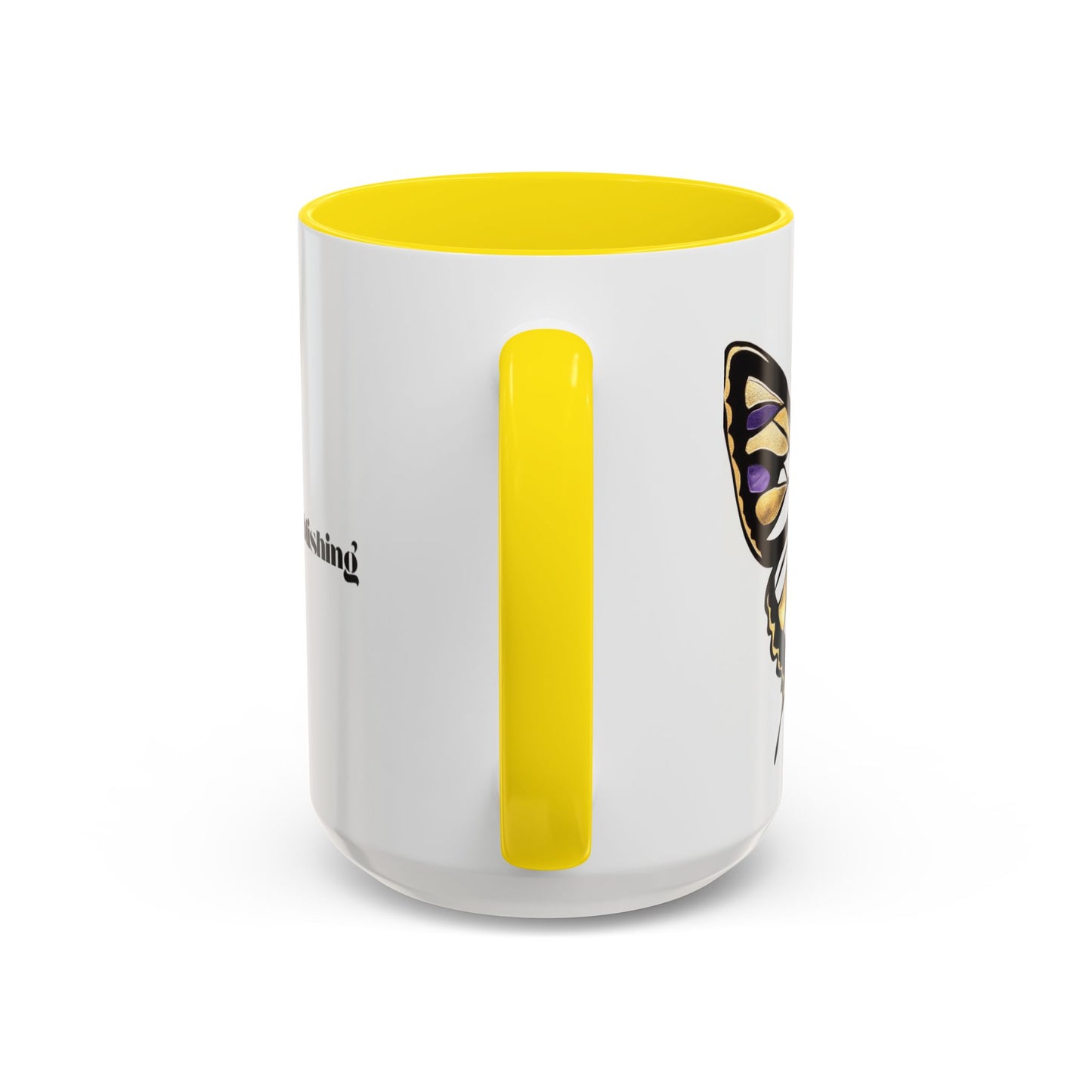 Elegant Butterfly Accent Coffee Mug - Perfect for Book Lovers