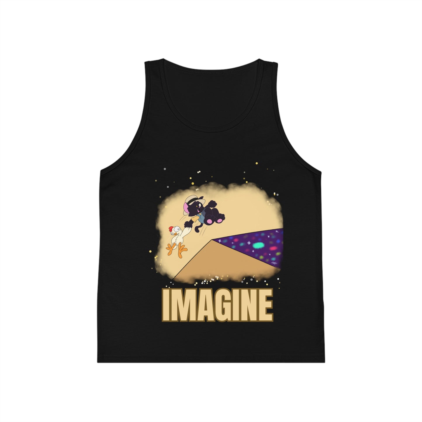 Kids' Jersey Tank Top - 'Imagine' Captain Nosey Cat