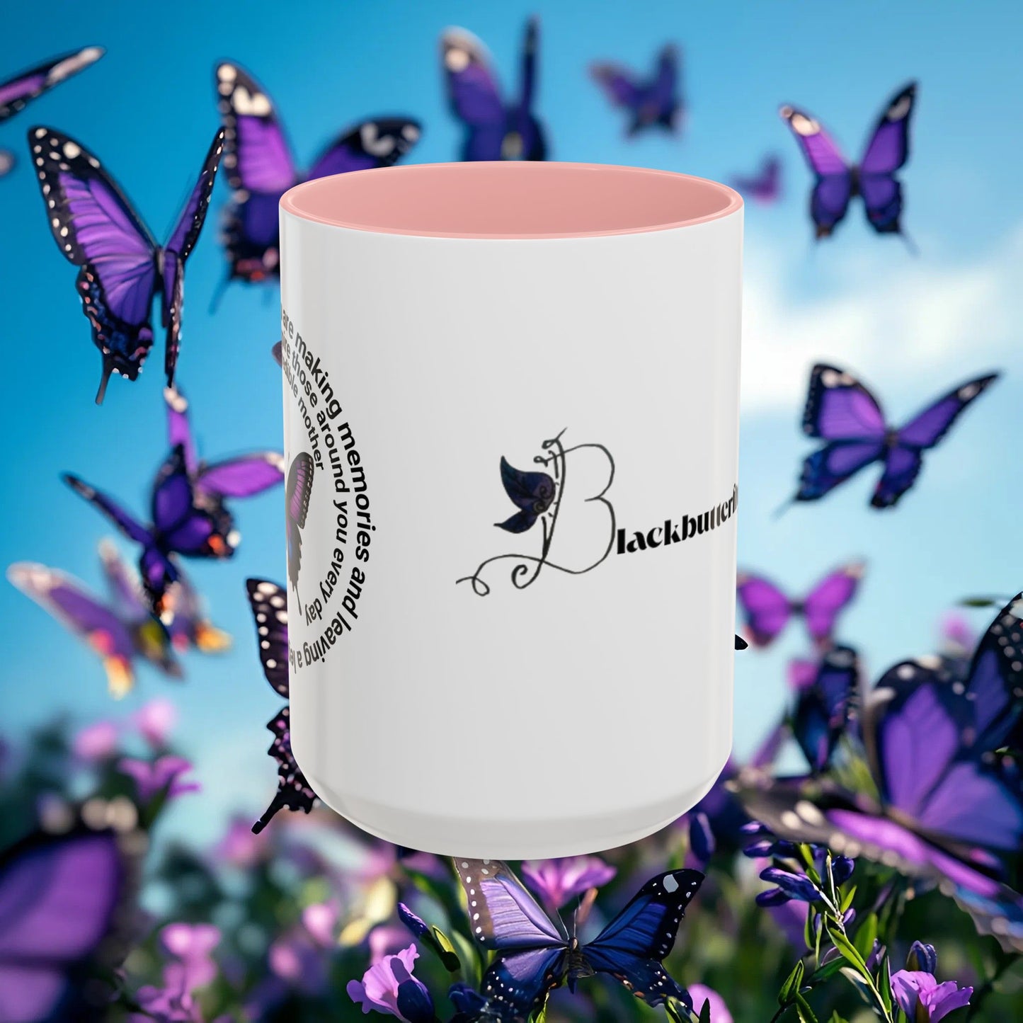 Elegant Butterfly Accent Coffee Mug - Circel Affirmation design for Mom