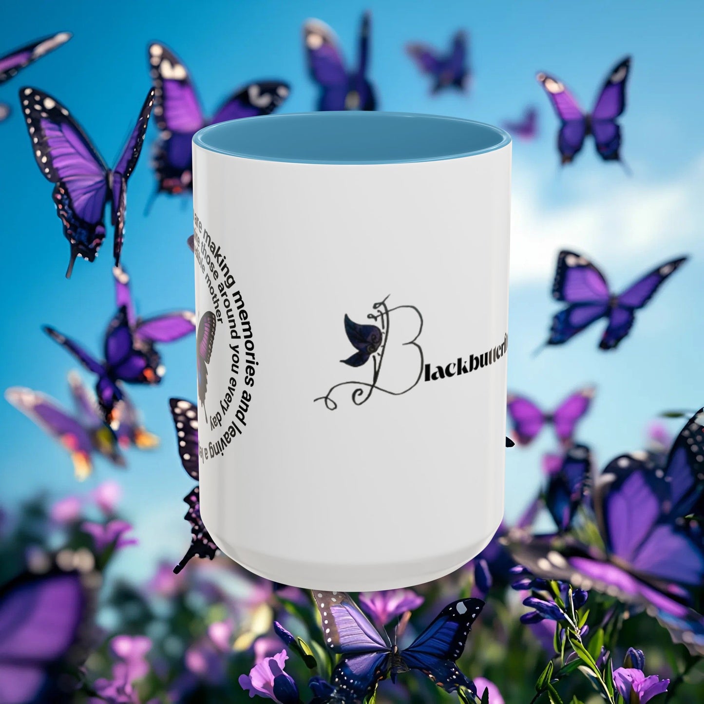 Elegant Butterfly Accent Coffee Mug - Circel Affirmation design for Mom