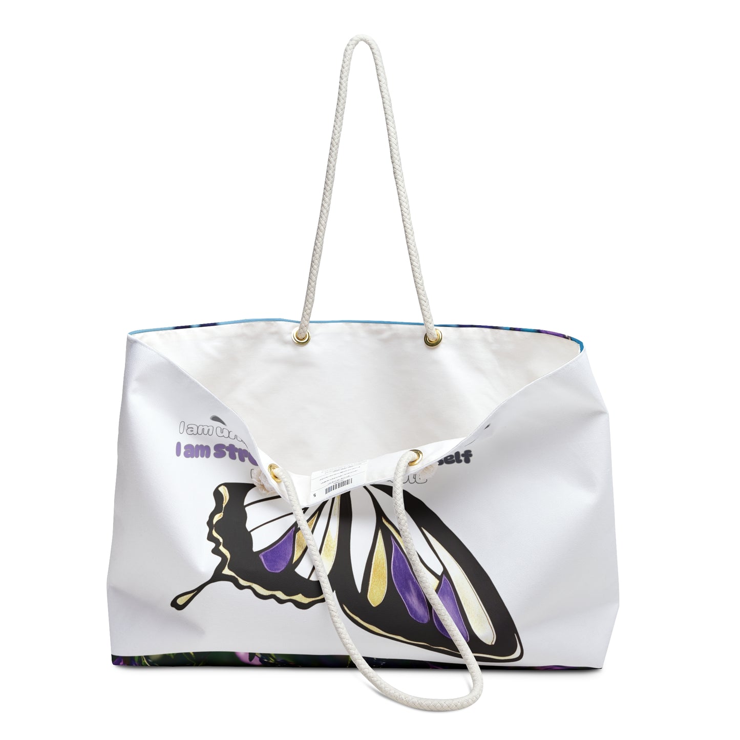 Inspirational Weekender Bag - "I Am Enough" Butterfly Design