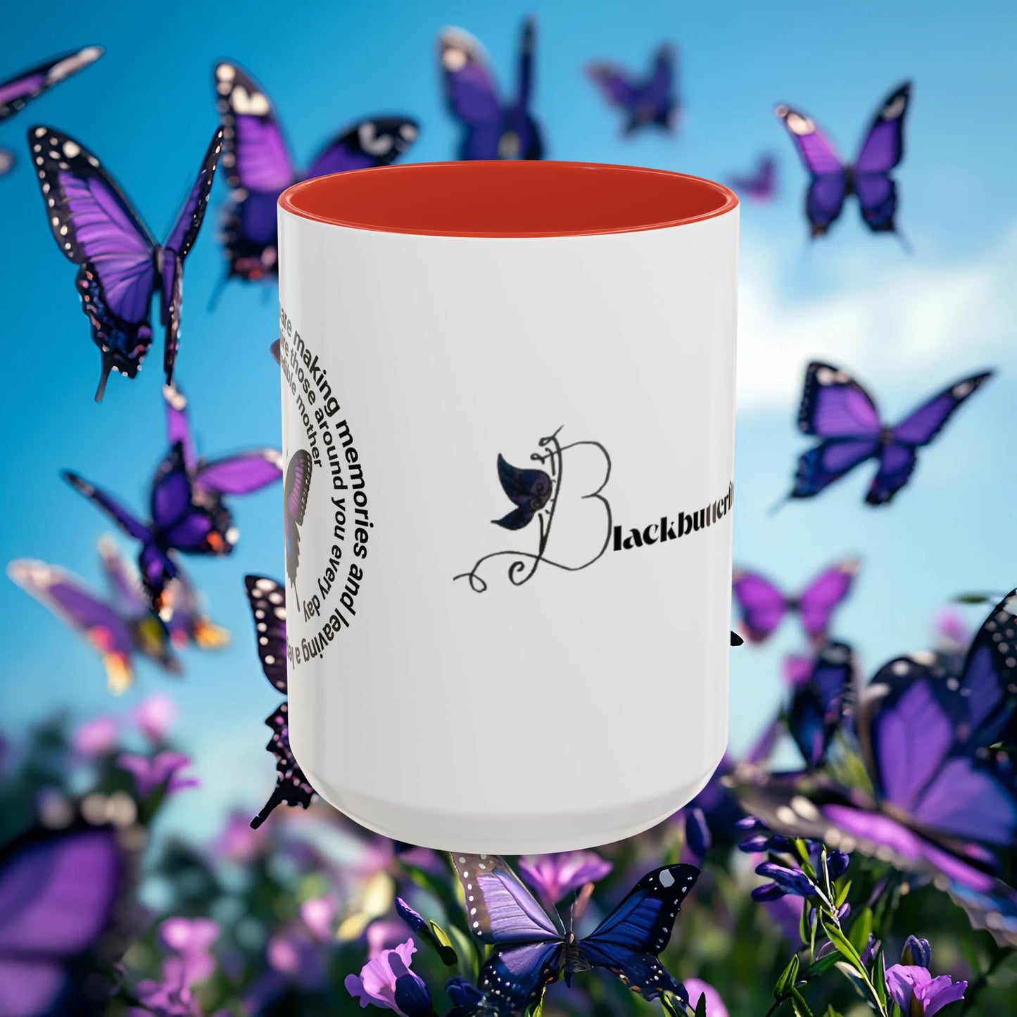Elegant Butterfly Accent Coffee Mug - Circel Affirmation design for Mom