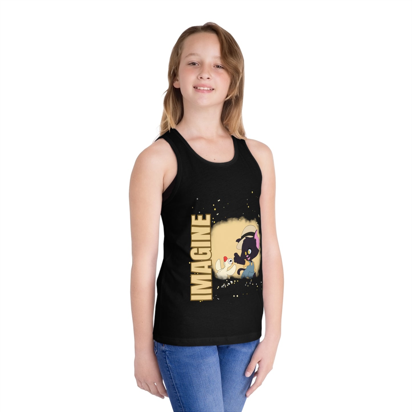 Kids' Jersey Tank Top - Imagine Graphic - Ideal for Summer Fun and Playtime