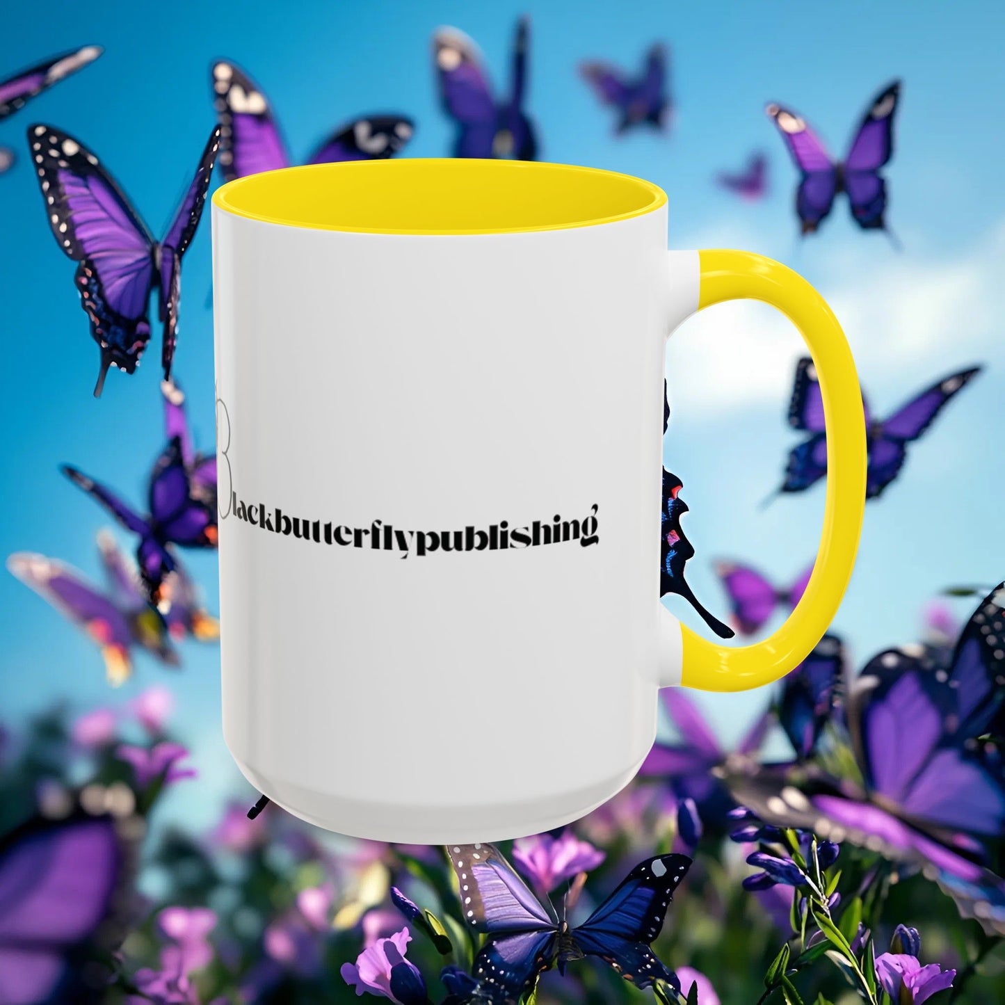 Elegant Butterfly Accent Coffee Mug - Circel Affirmation design for Mom