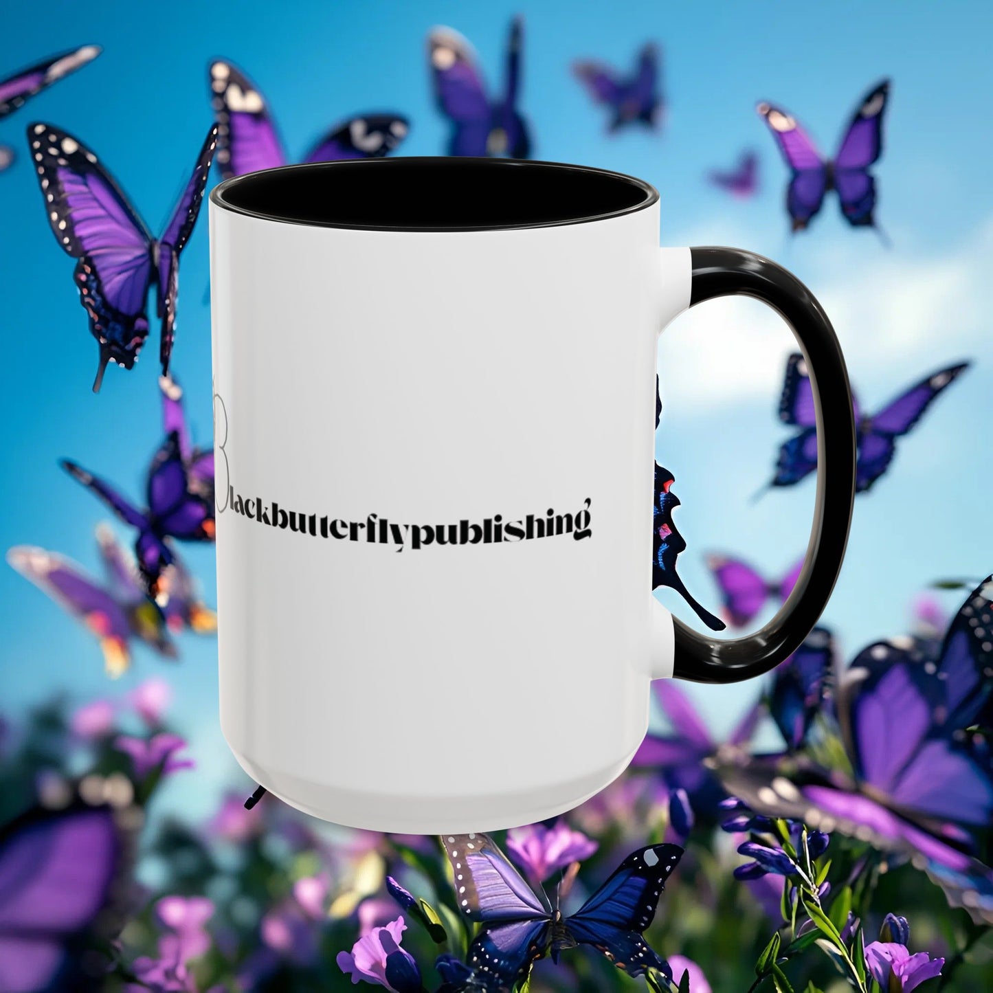 Elegant Butterfly Accent Coffee Mug - Circel Affirmation design for Mom
