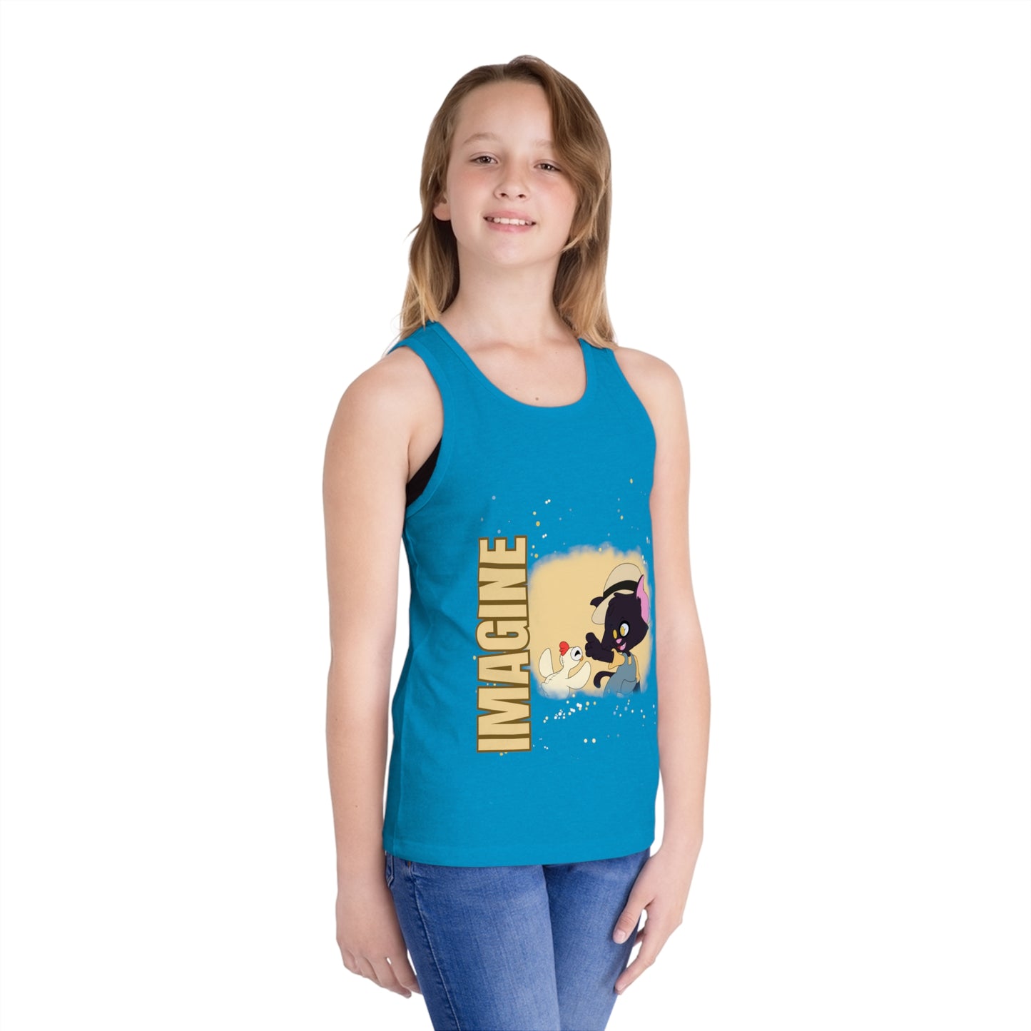 Kids' Jersey Tank Top - Imagine Graphic - Ideal for Summer Fun and Playtime