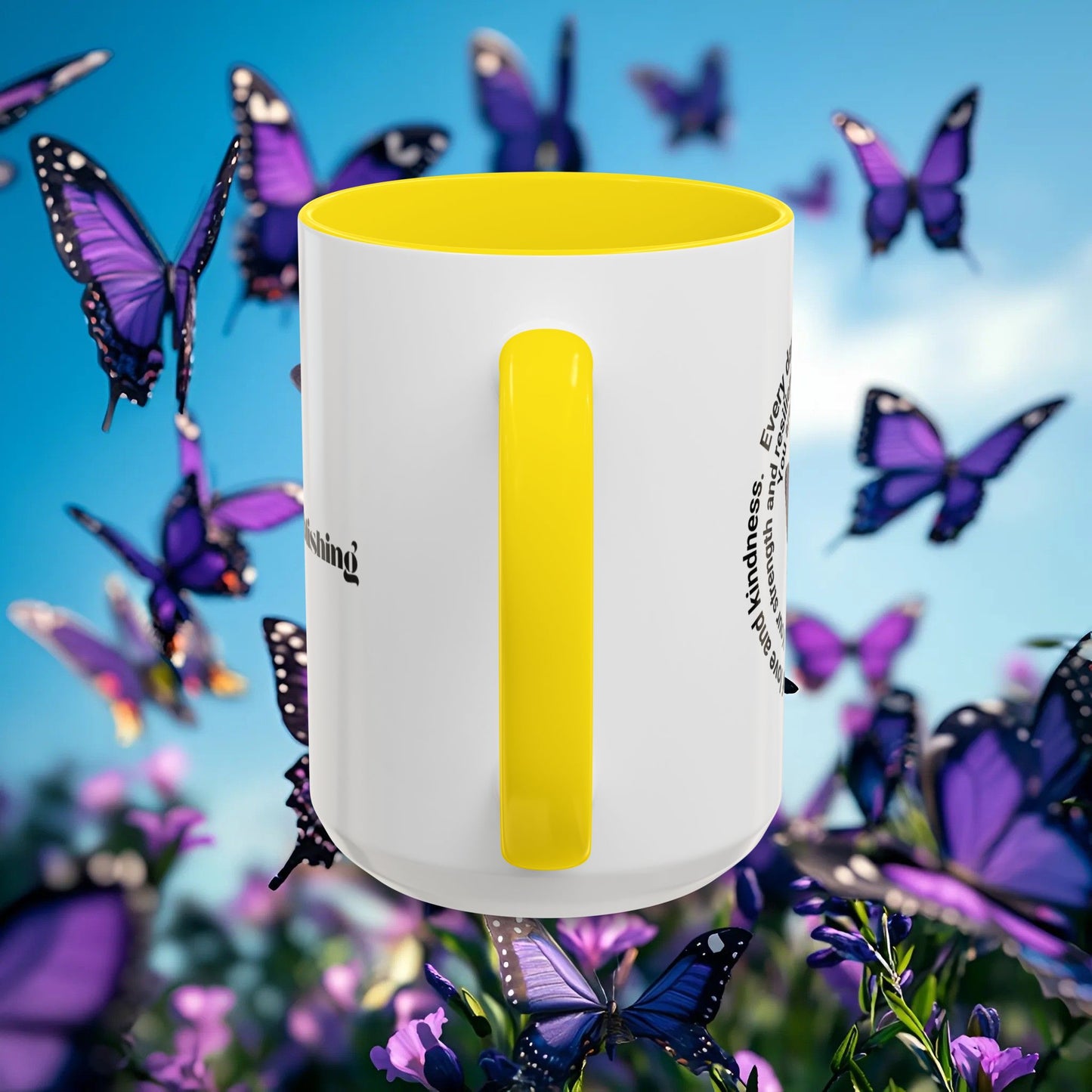 Elegant Butterfly Accent Coffee Mug - Circel Affirmation design for Mom