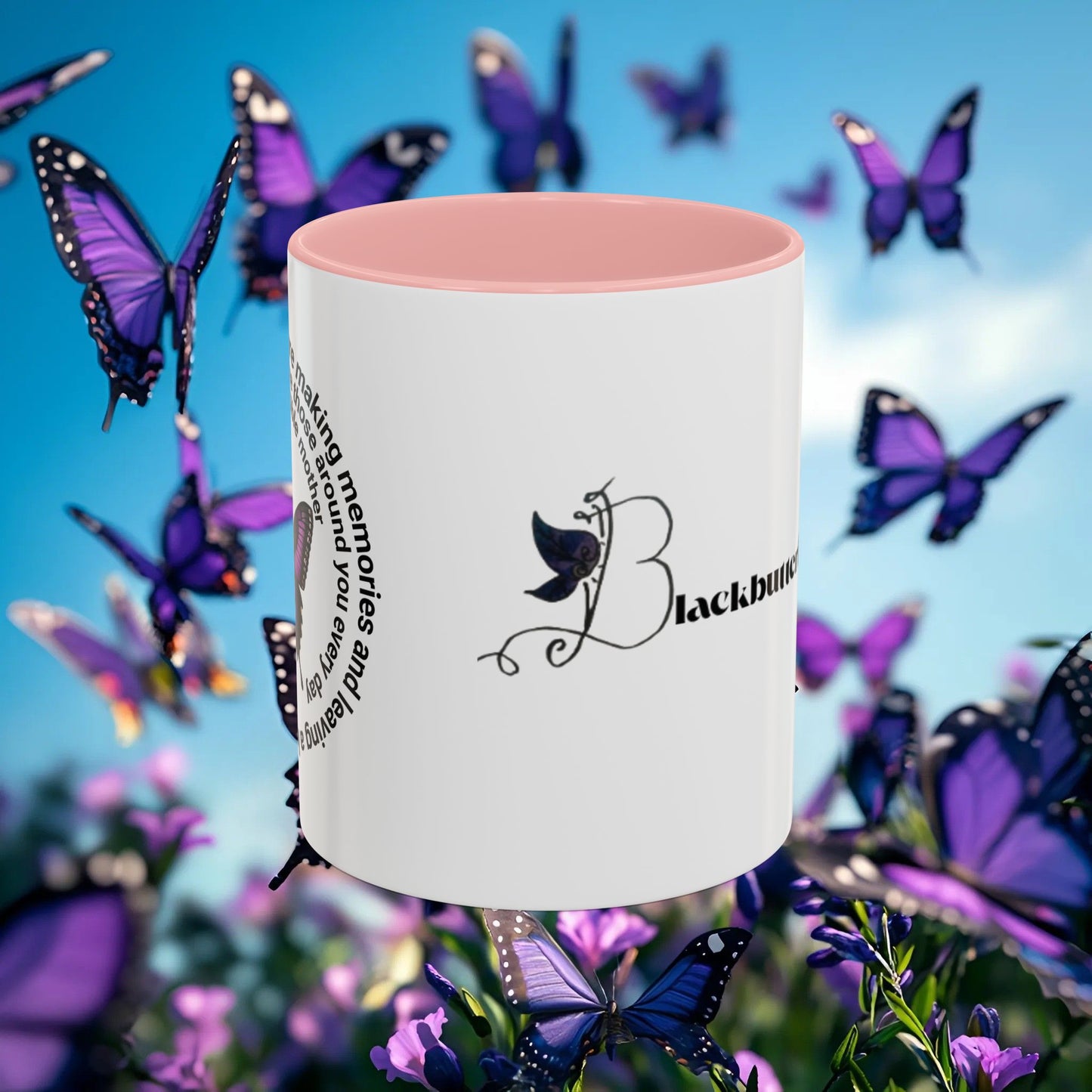 Elegant Butterfly Accent Coffee Mug - Circel Affirmation design for Mom