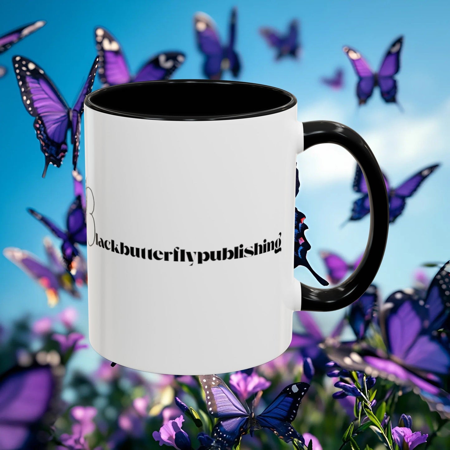 Elegant Butterfly Accent Coffee Mug - Circel Affirmation design for Mom