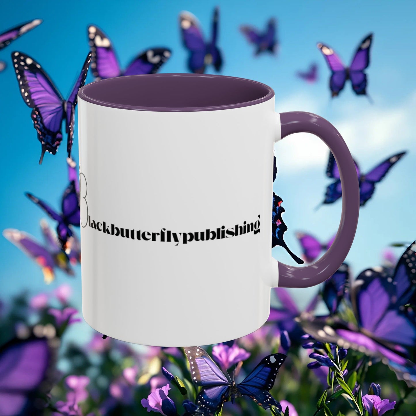 Elegant Butterfly Accent Coffee Mug - Circel Affirmation design for Mom