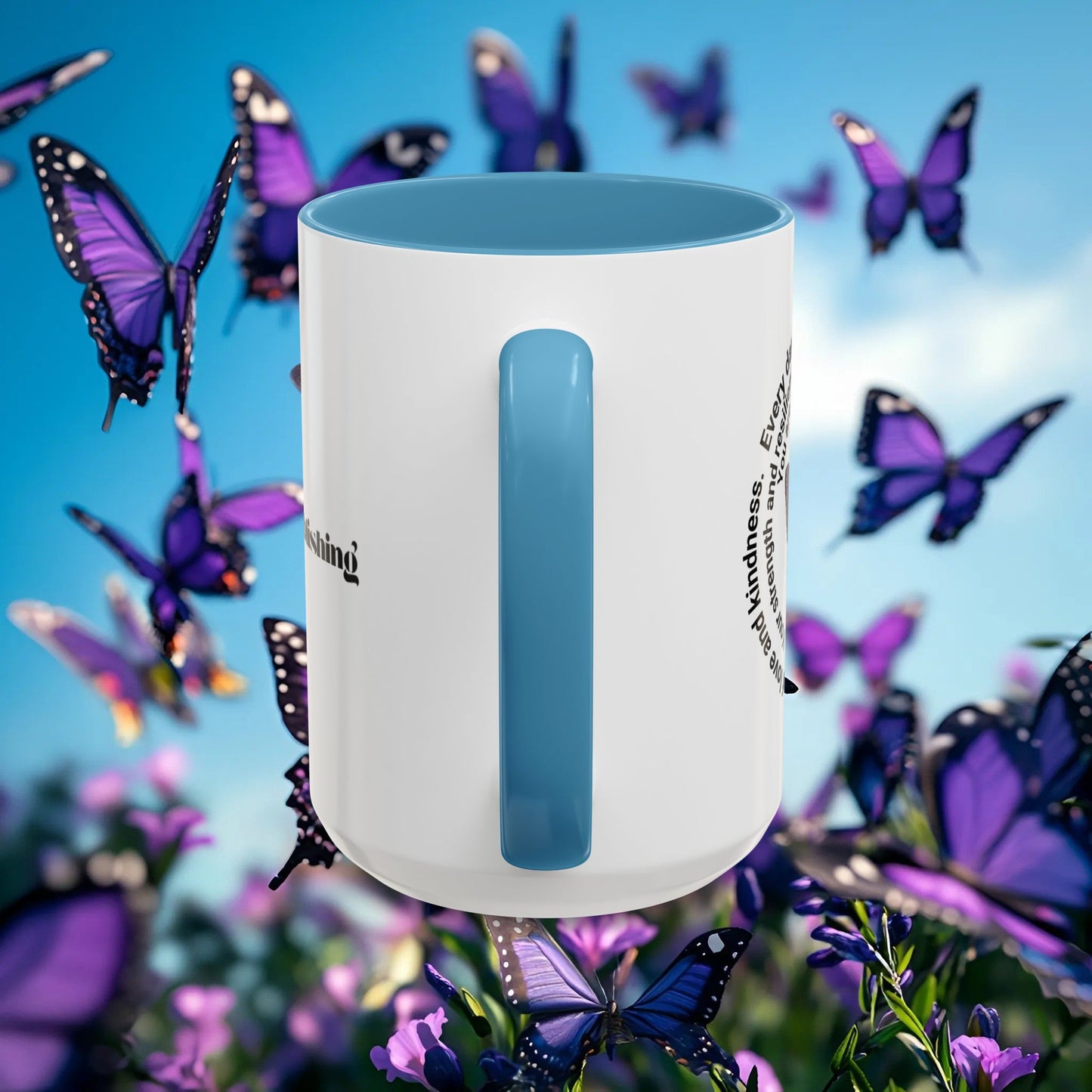 Elegant Butterfly Accent Coffee Mug - Circel Affirmation design for Mom