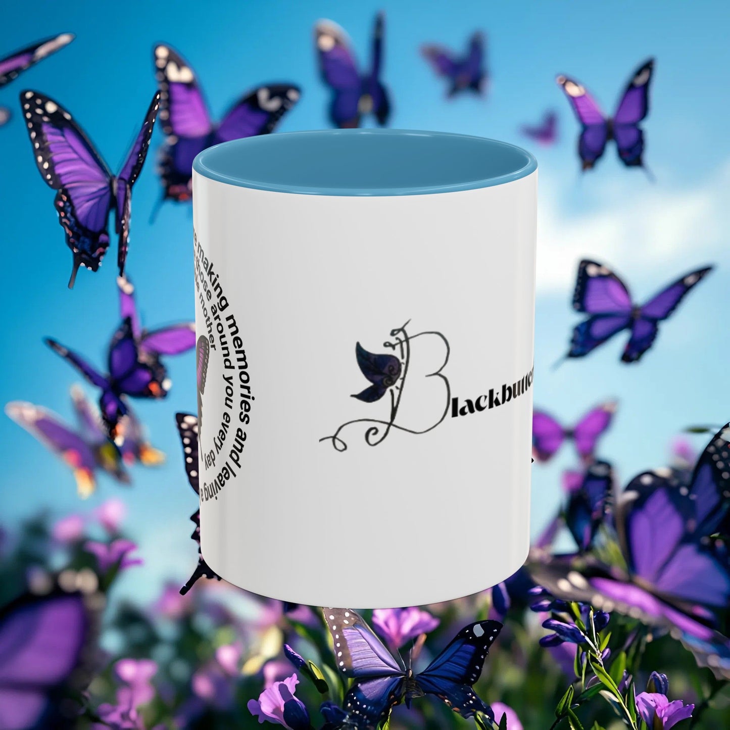 Elegant Butterfly Accent Coffee Mug - Circel Affirmation design for Mom