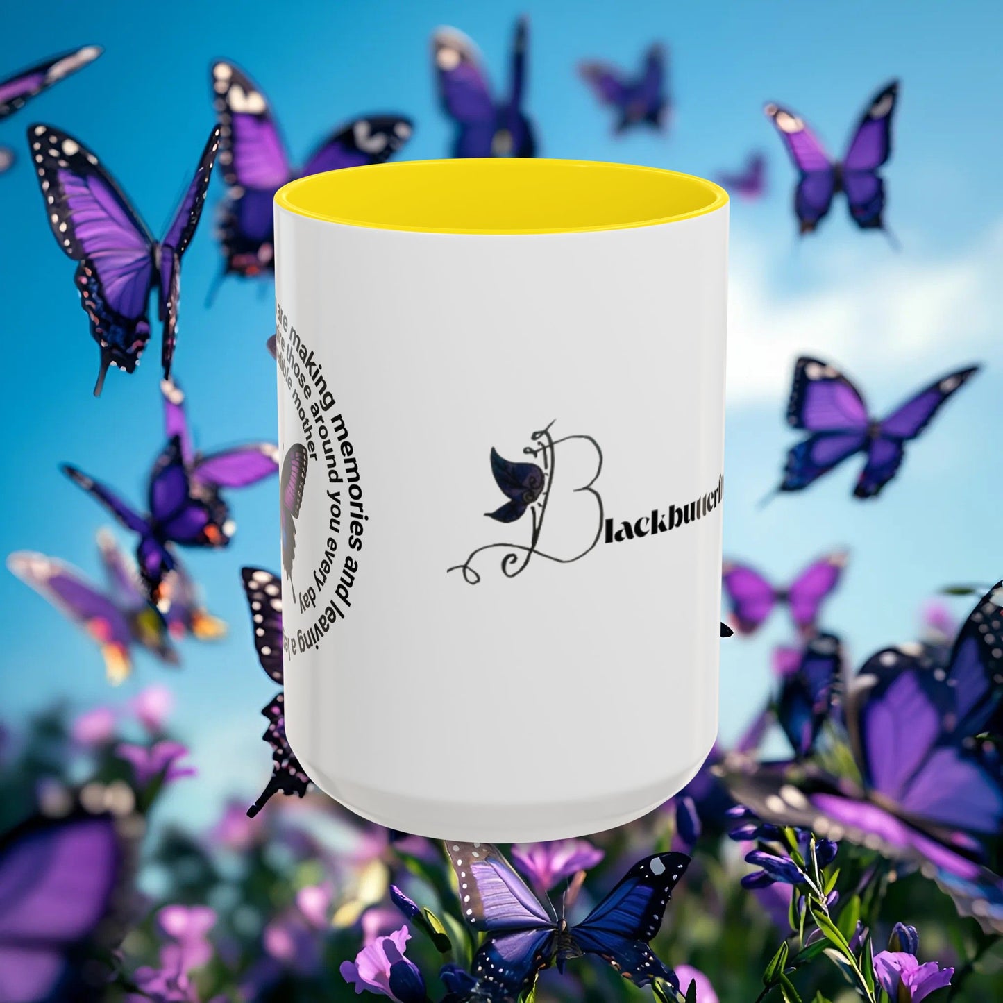 Elegant Butterfly Accent Coffee Mug - Circel Affirmation design for Mom