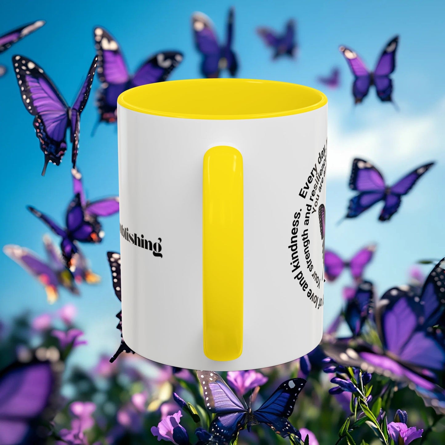 Elegant Butterfly Accent Coffee Mug - Circel Affirmation design for Mom