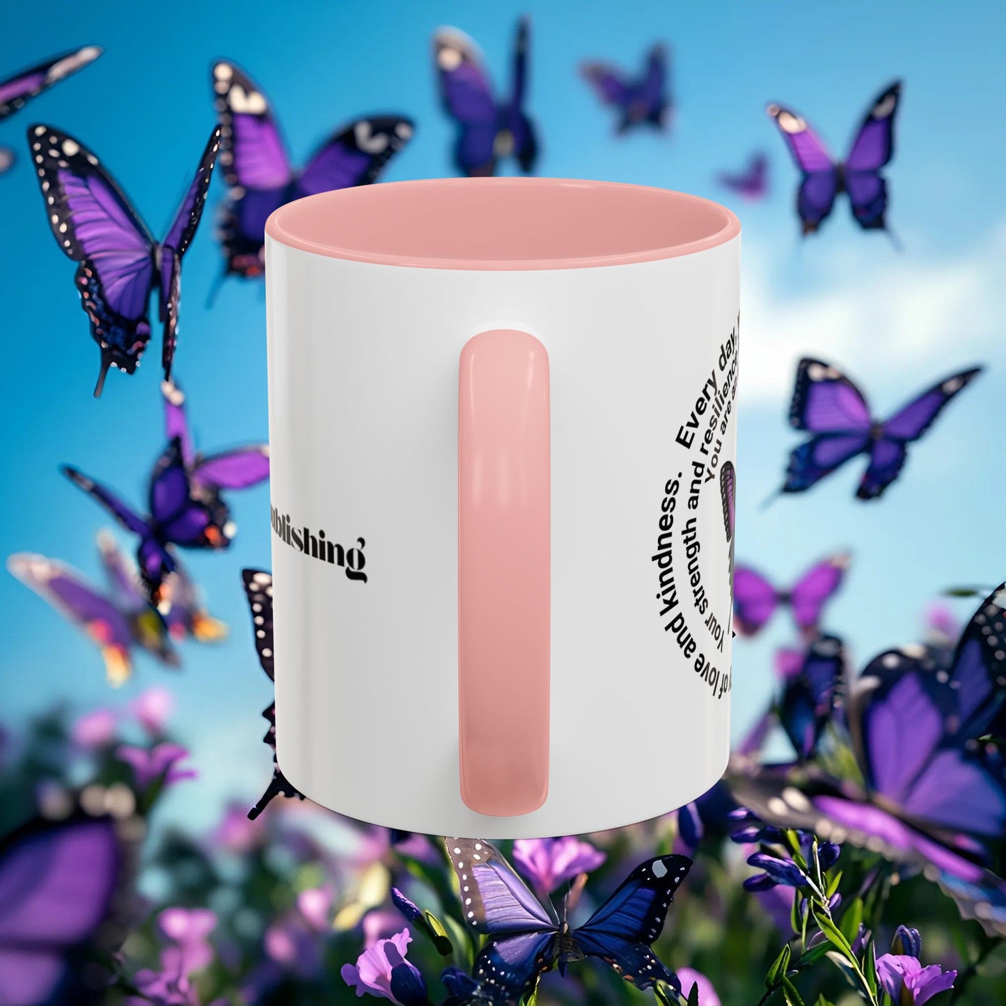 Elegant Butterfly Accent Coffee Mug - Circel Affirmation design for Mom