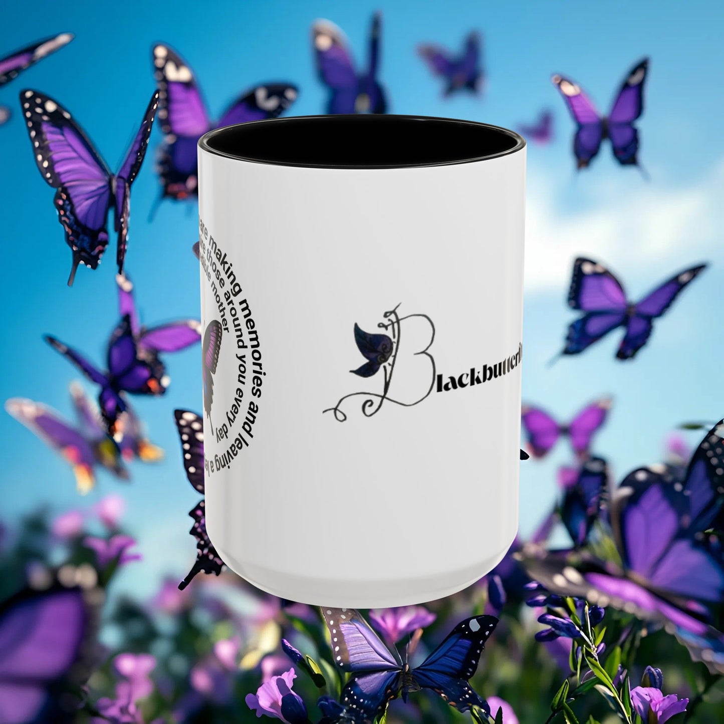 Elegant Butterfly Accent Coffee Mug - Circel Affirmation design for Mom