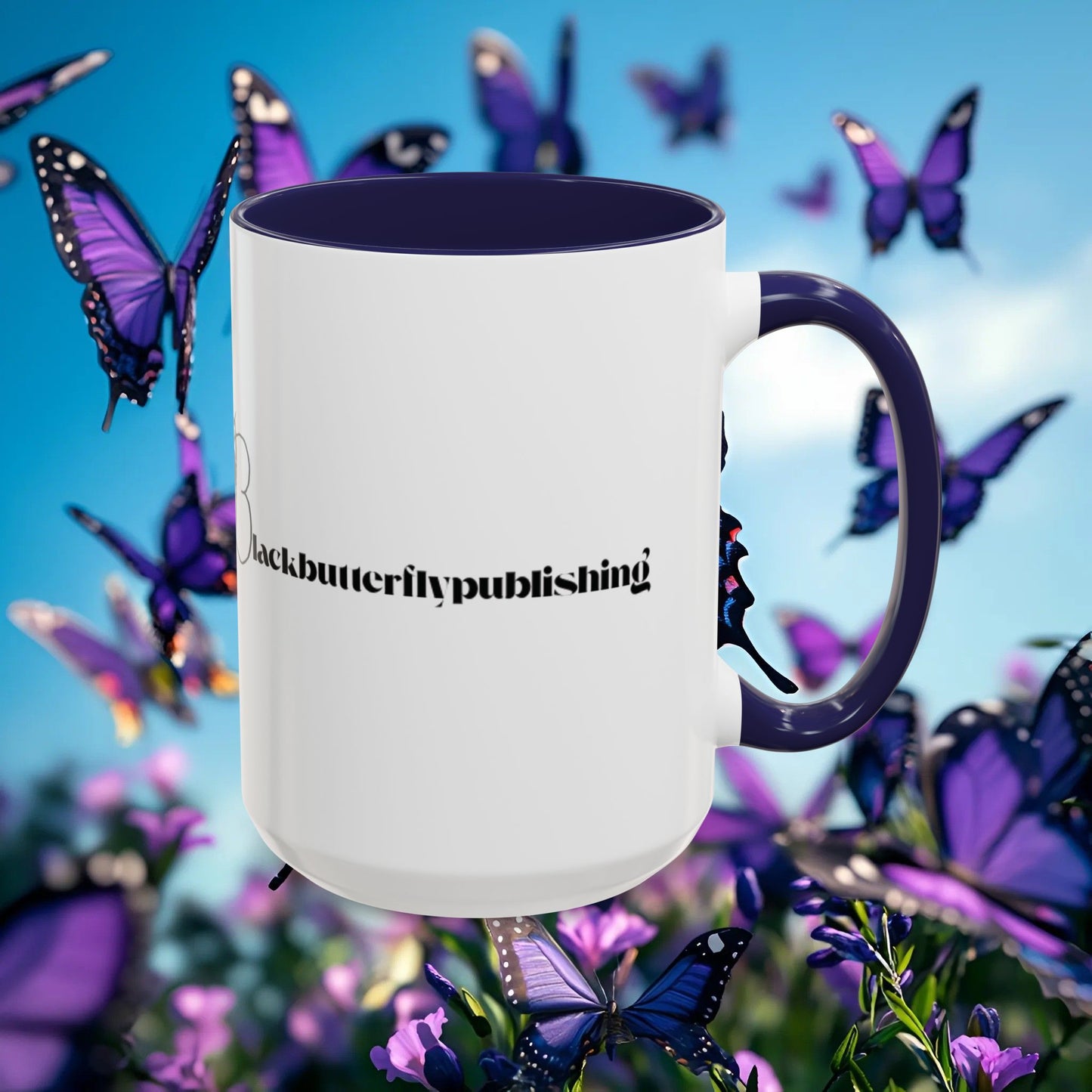 Elegant Butterfly Accent Coffee Mug - Circel Affirmation design for Mom