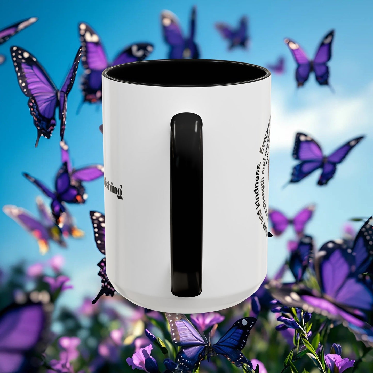 Elegant Butterfly Accent Coffee Mug - Circel Affirmation design for Mom