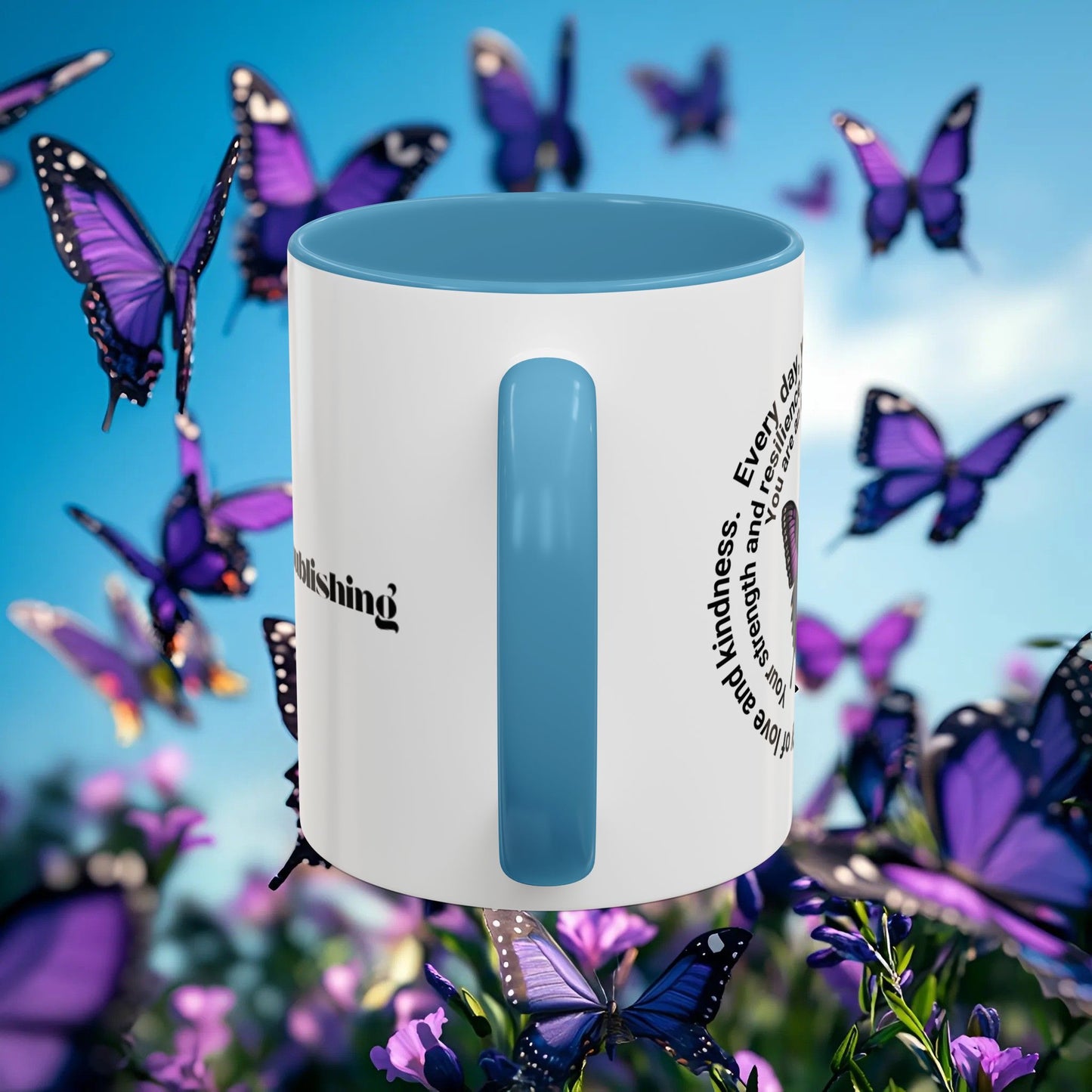 Elegant Butterfly Accent Coffee Mug - Circel Affirmation design for Mom