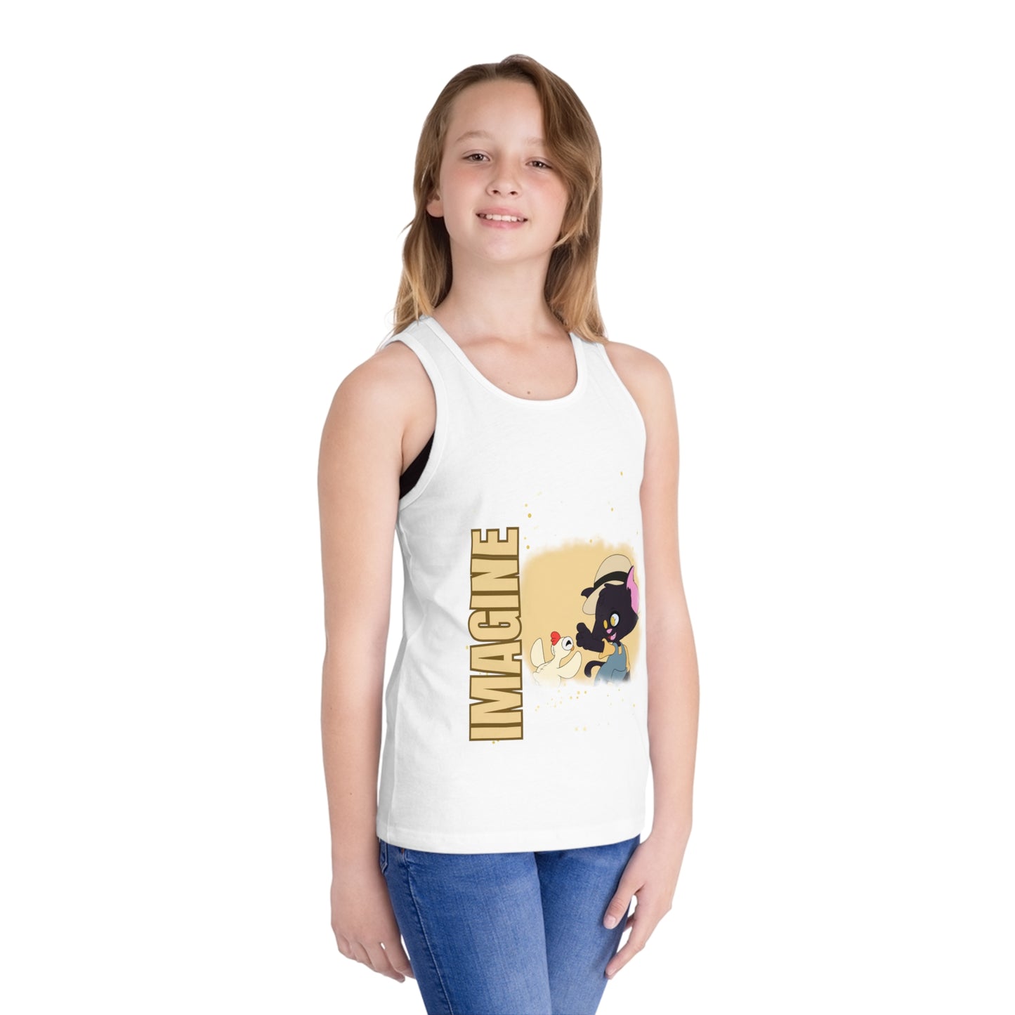 Kids' Jersey Tank Top - Imagine Graphic - Ideal for Summer Fun and Playtime