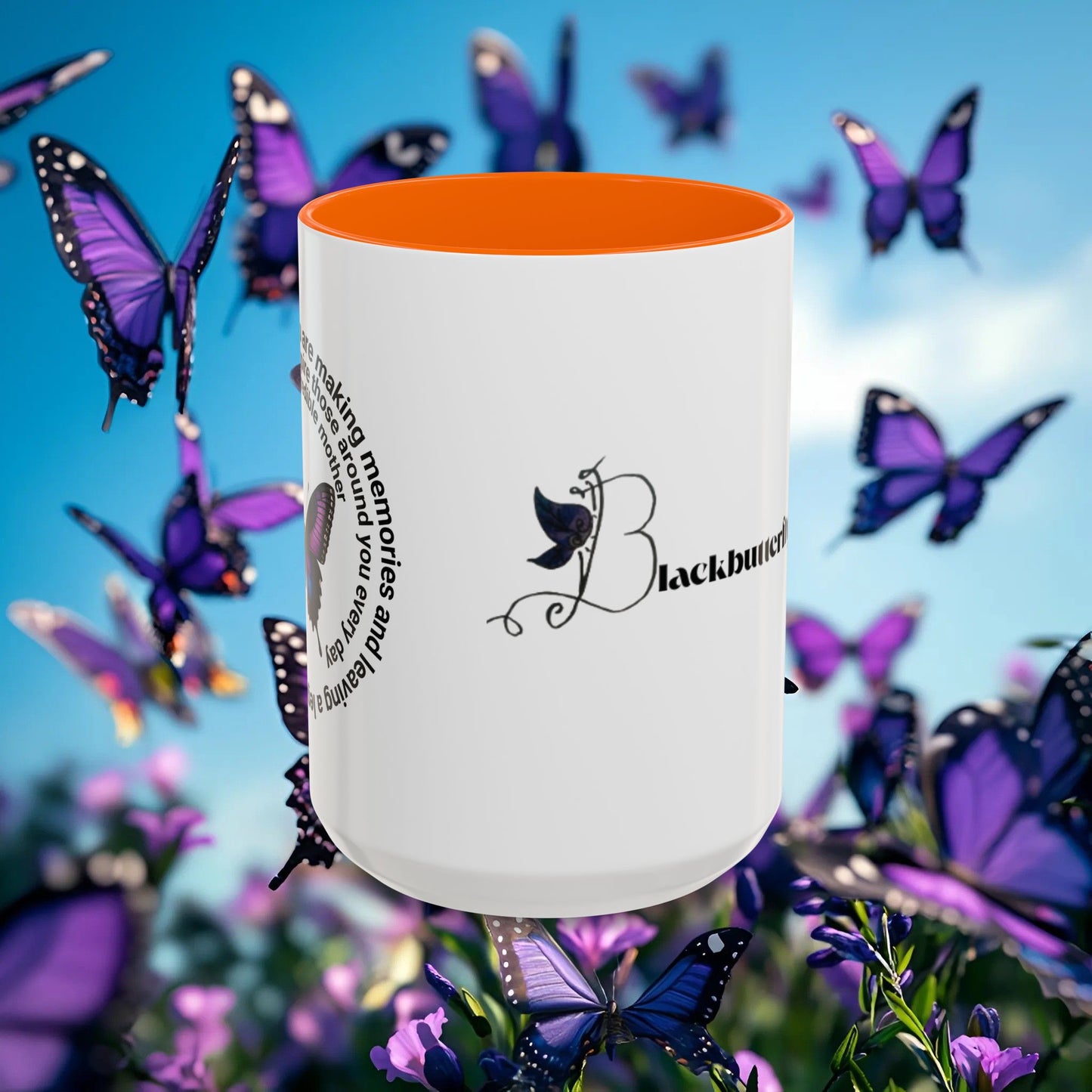 Elegant Butterfly Accent Coffee Mug - Circel Affirmation design for Mom