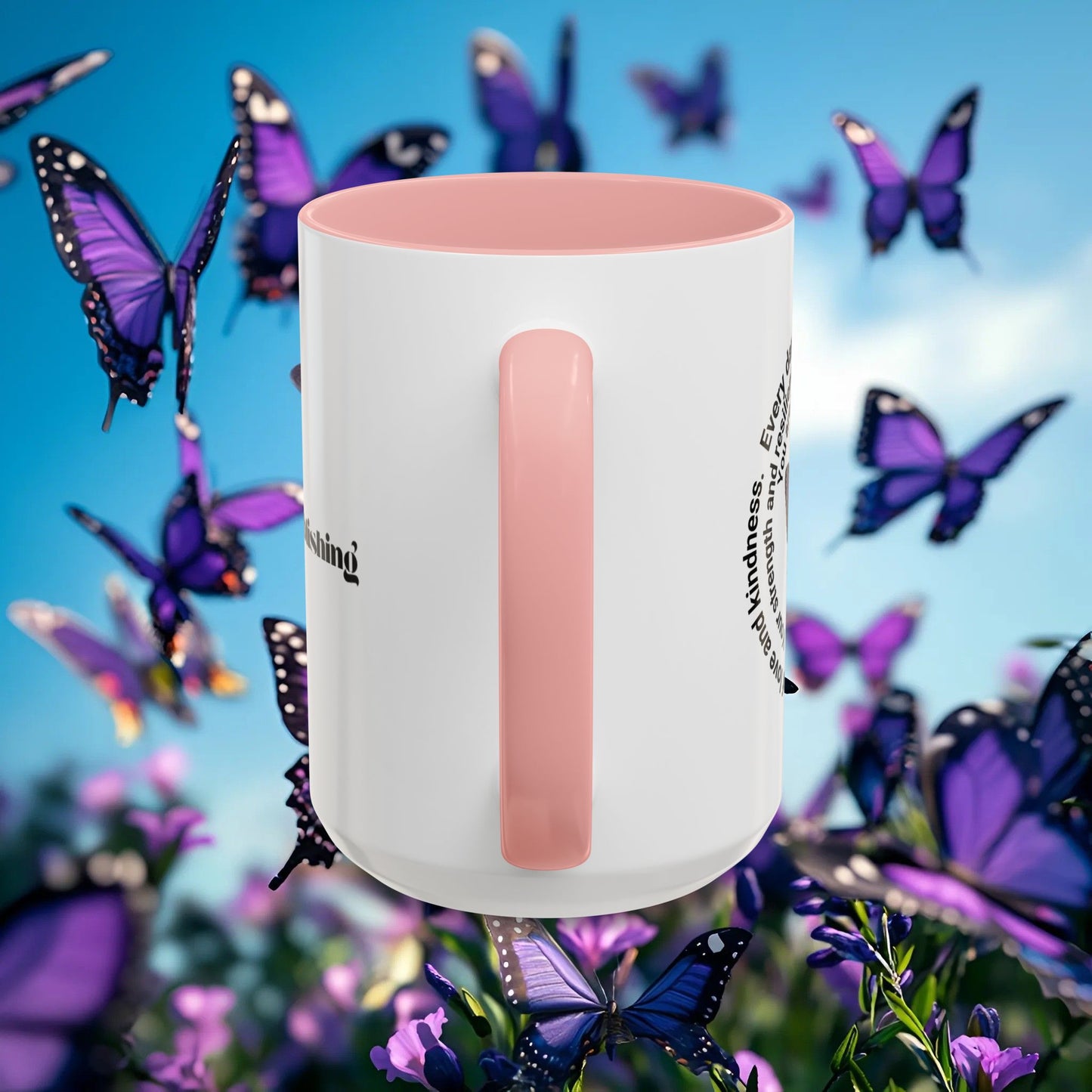 Elegant Butterfly Accent Coffee Mug - Circel Affirmation design for Mom