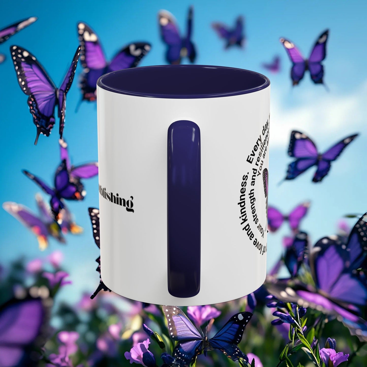 Elegant Butterfly Accent Coffee Mug - Circel Affirmation design for Mom