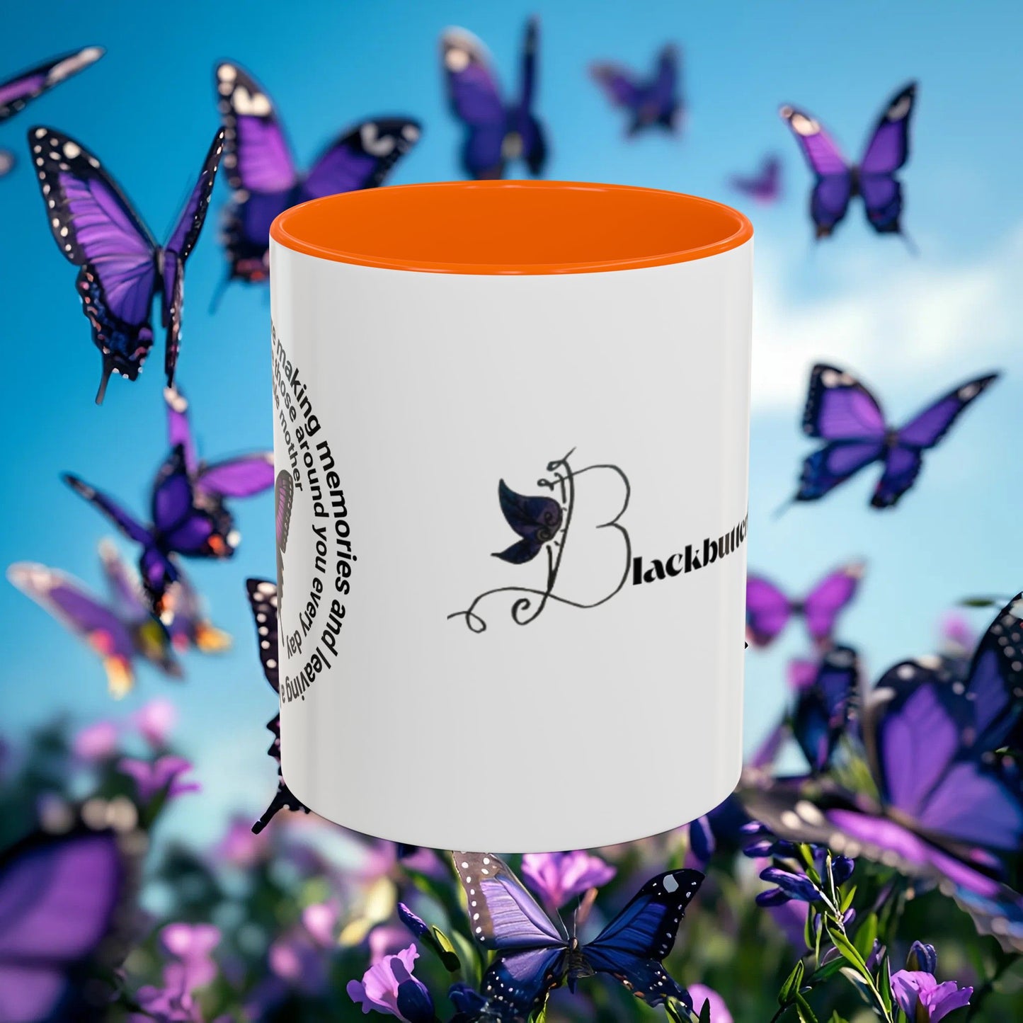 Elegant Butterfly Accent Coffee Mug - Circel Affirmation design for Mom