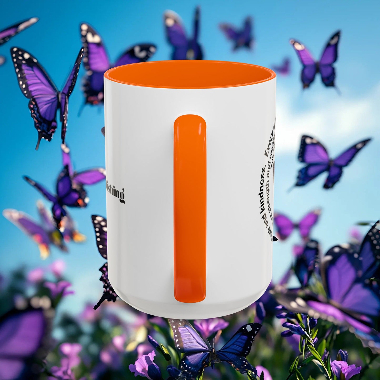 Elegant Butterfly Accent Coffee Mug - Circel Affirmation design for Mom