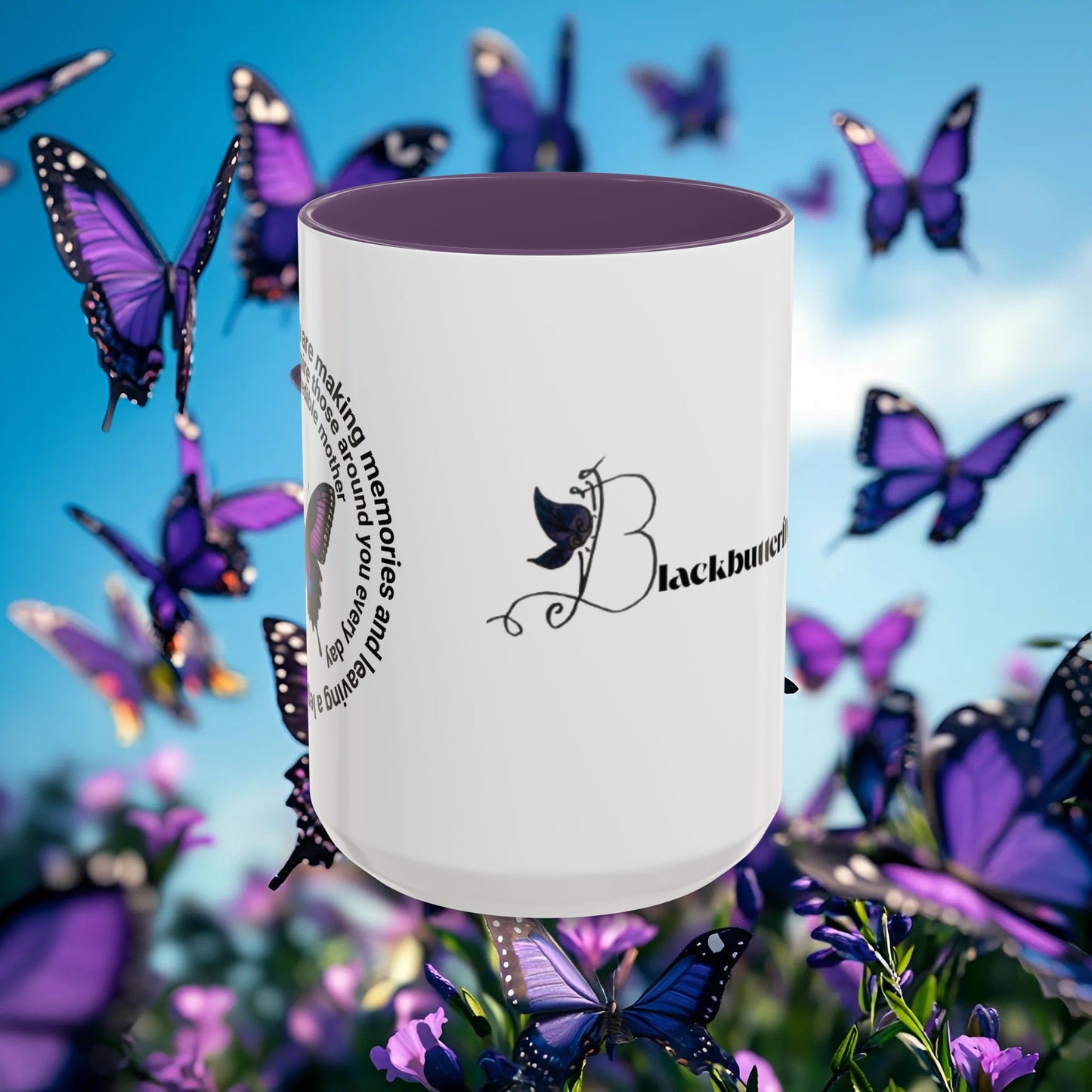 Elegant Butterfly Accent Coffee Mug - Circel Affirmation design for Mom