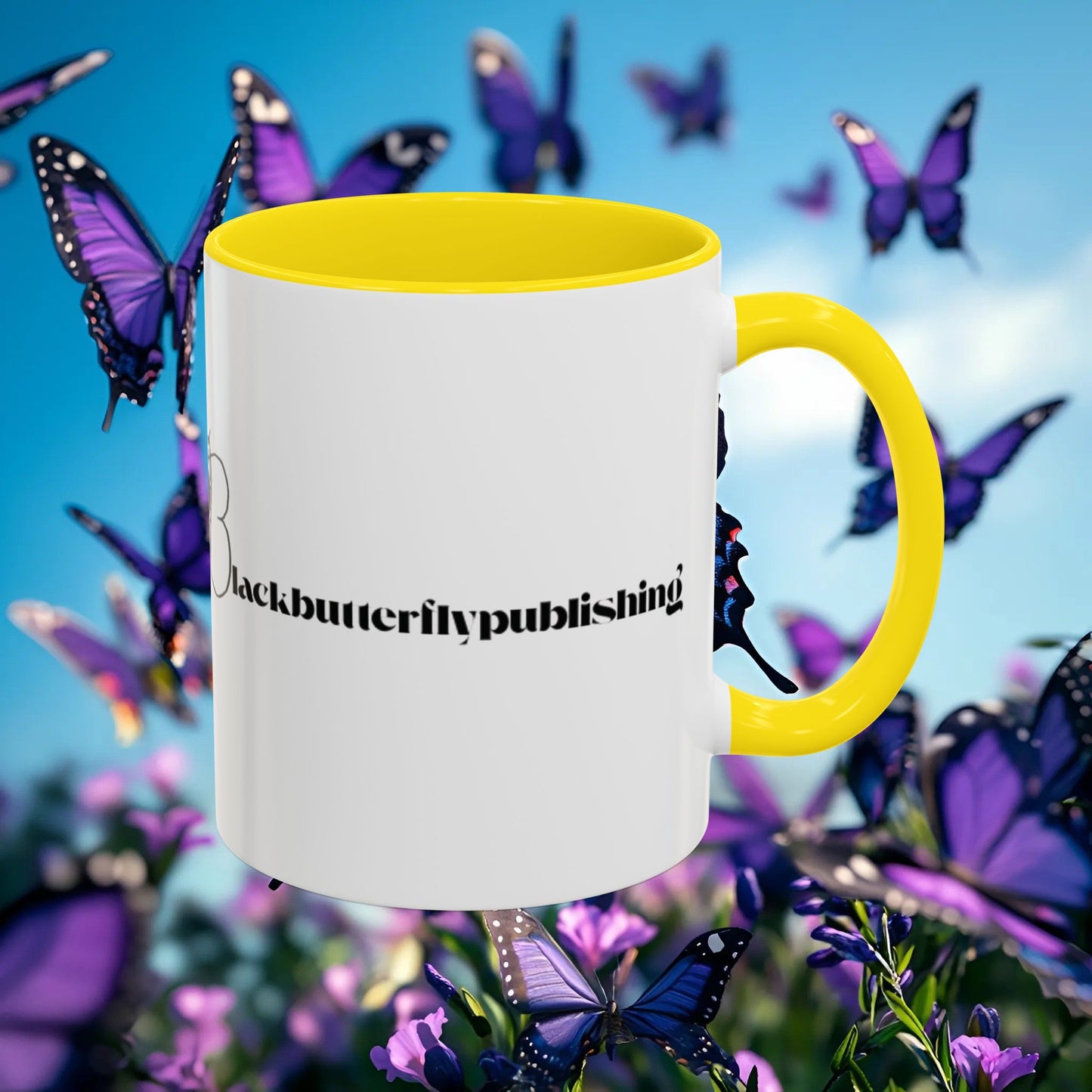 Elegant Butterfly Accent Coffee Mug - Circel Affirmation design for Mom
