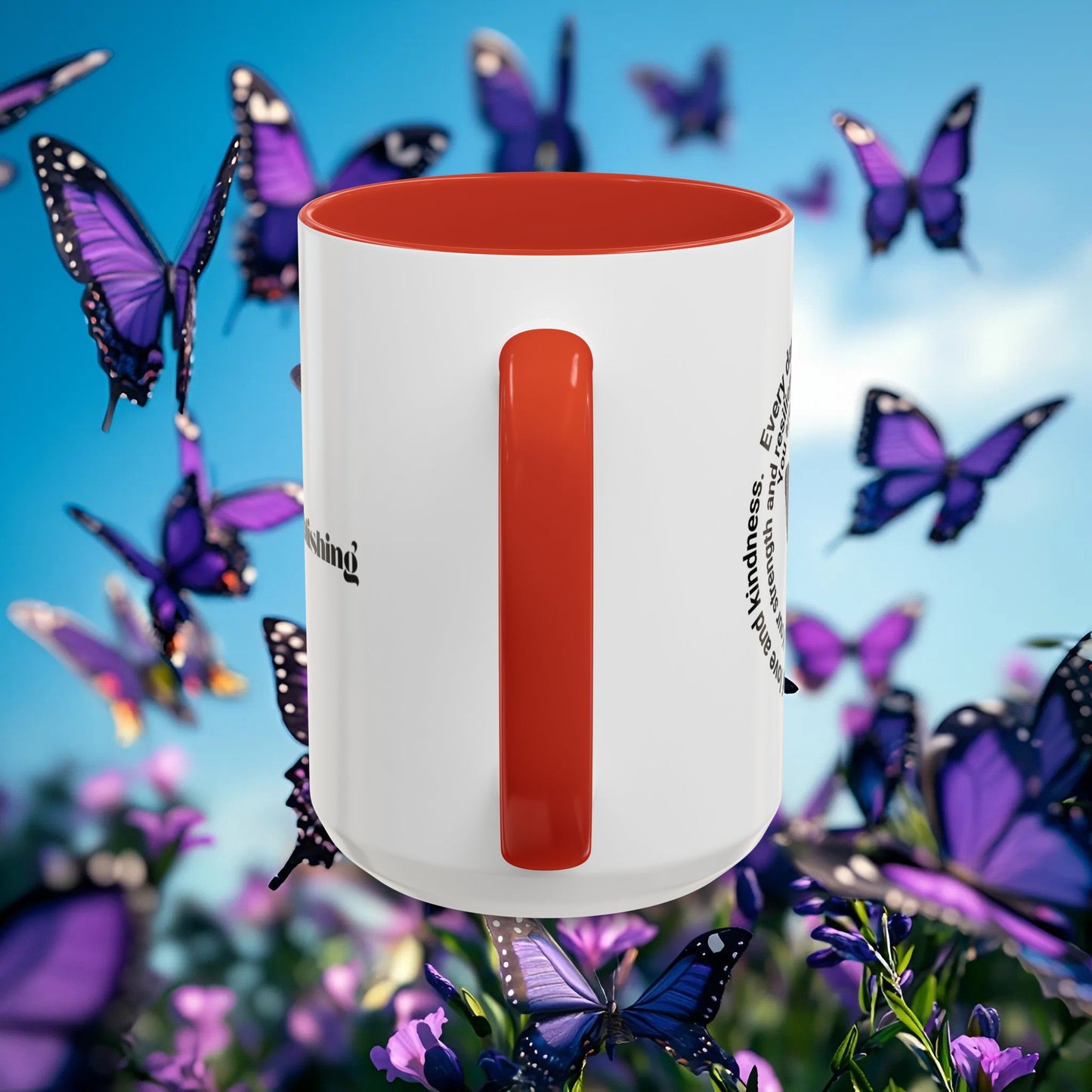 Elegant Butterfly Accent Coffee Mug - Circel Affirmation design for Mom