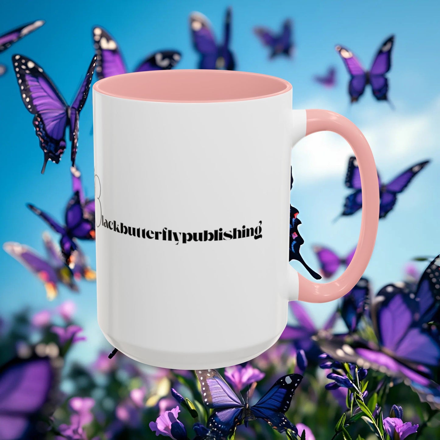 Elegant Butterfly Accent Coffee Mug - Circel Affirmation design for Mom