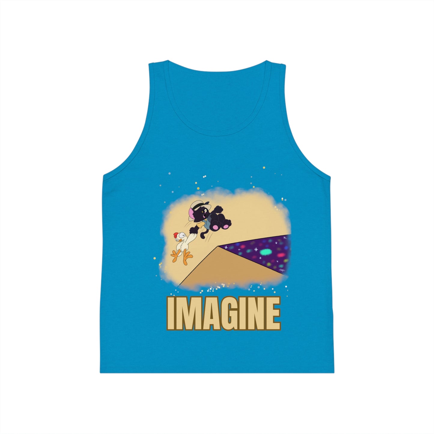 Kids' Jersey Tank Top - 'Imagine' Captain Nosey Cat