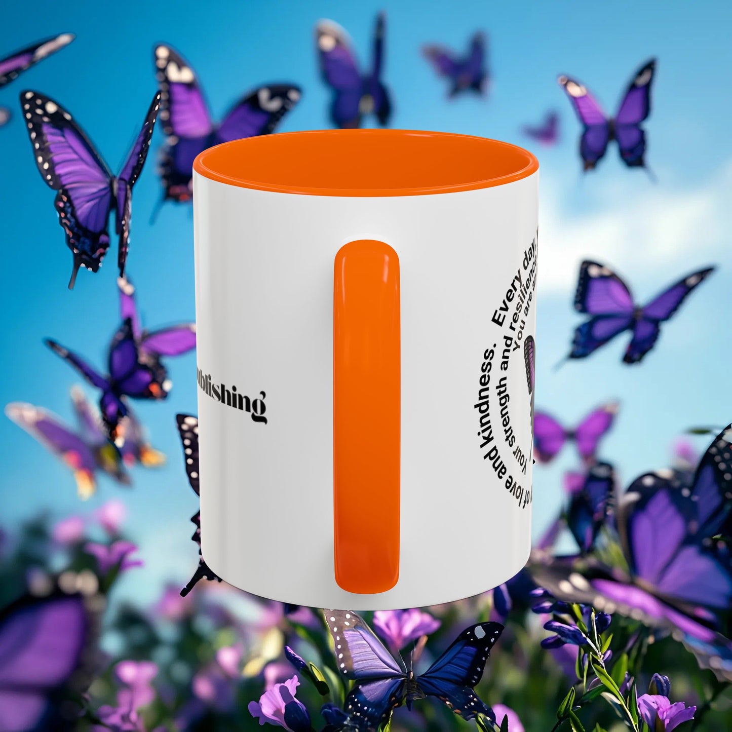 Elegant Butterfly Accent Coffee Mug - Circel Affirmation design for Mom