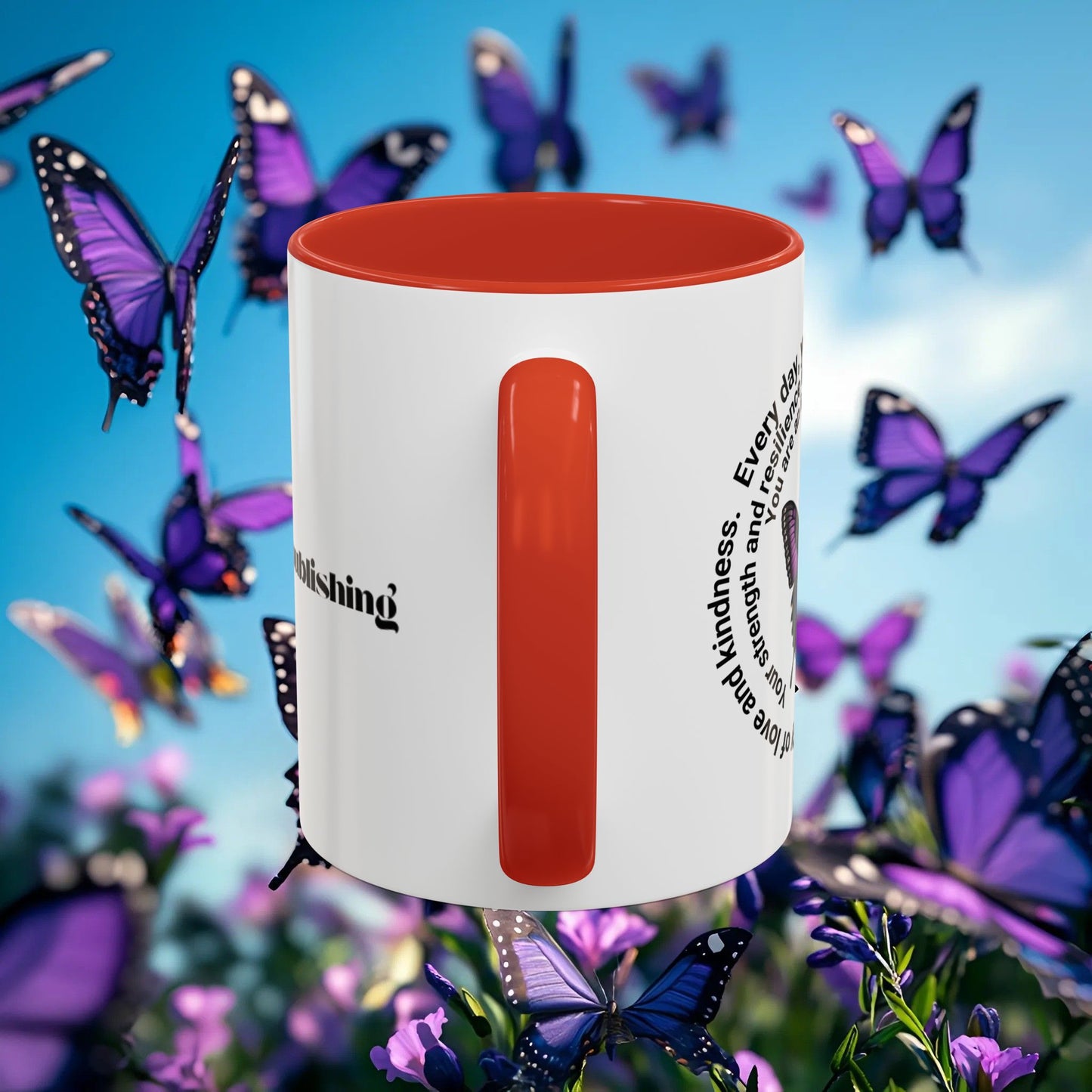 Elegant Butterfly Accent Coffee Mug - Circel Affirmation design for Mom