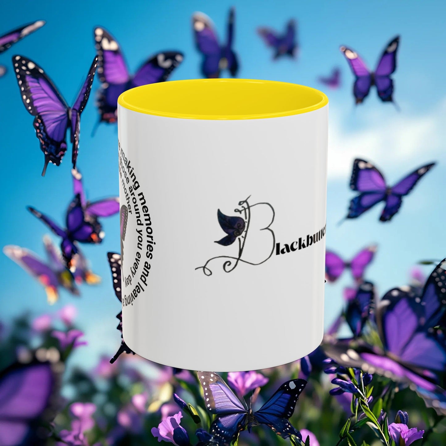 Elegant Butterfly Accent Coffee Mug - Circel Affirmation design for Mom